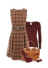 Plaid dress and accessories for women of color type Autumn