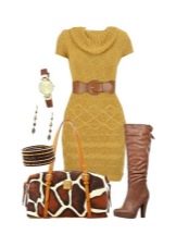 Knitted woolen dress for women of color type Autumn