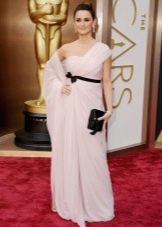 Long light pink dress for Winter color type