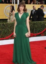 Long green dress for Winter color type