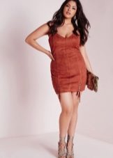 Suede dress for plump