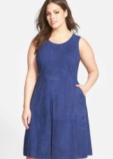 Suede dress for plump