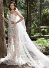 Bando lace dress transparent
