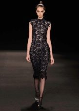 Black lace sheath dress