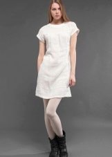 White short linen dress
