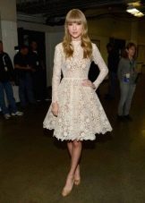 Mid White Lace A-Line Dress