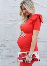 Red maternity dress