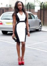 Black and White Midi Sheath Dress