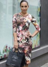 Floral Print Mid-Length Sheath Dress