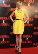 Yellow neoprene short dress