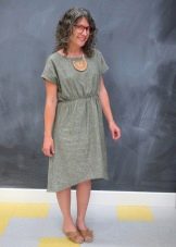 Solid gray mid-length staple dress