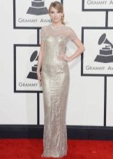 Long Silver Short Sleeve Straight Dress