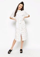 Printed shirt dress