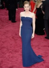 Blue dress with peplum and train