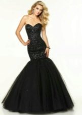 Black evening dress with corset