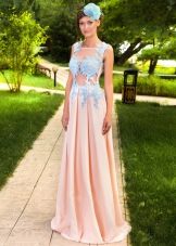 Long dress with lace on a corset