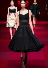 Fashionable black dress with corset