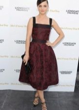 Dress with a half-sun skirt for women with wide hips
