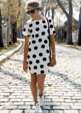 Polka dot cotton shift dress