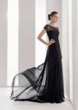 Black dress with a train