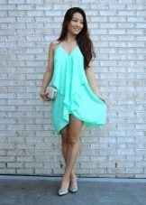 Turquoise A-Line Evening Dress with Clutch