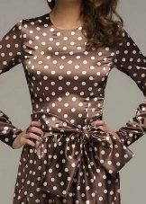 Polka dot satin dress