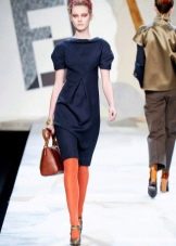 Straight dress in the style of the 60s blue