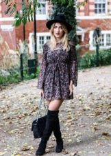 Black Floral Chiffon Long Sleeve Dress