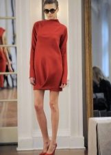 Short closed red long sleeve dress