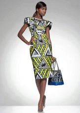 Abstract Patterned Sheath Dress