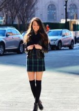 Knee-highs for a short plaid dress