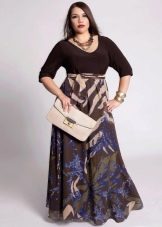 Long dress with sleeves for a fat woman