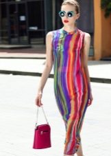 Colored vertical stripe dress