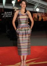 Colored striped dress with straps