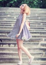 Sneakers for a striped dress