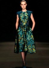 Printed baroque midi dress