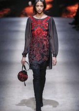 Baroque dress with puffy long sleeves