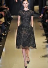 New bow lace black dress