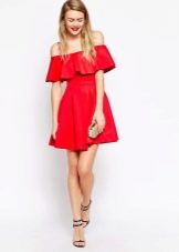 Flared dress with a flounce skirt