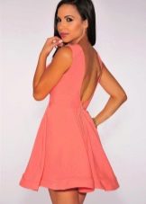Summer open back flared dress