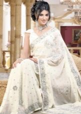 White wedding saree