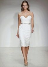 Sheath lace wedding dress with neckline (bust)