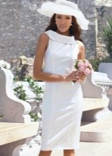 Formal sheath wedding dress with collar