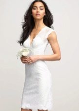 V-Neck Sheath Wedding Dress