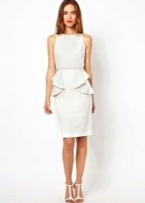 Sheath wedding dress with peplum
