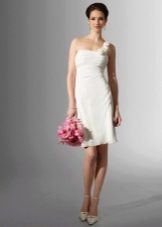 Short sheath dress with one shoulder strap