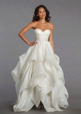 High-waisted long wedding dress