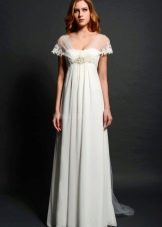 High-waisted long wedding dress