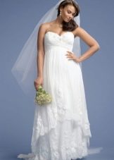 High-waisted long wedding dress