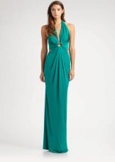 Evening turquoise knit dress